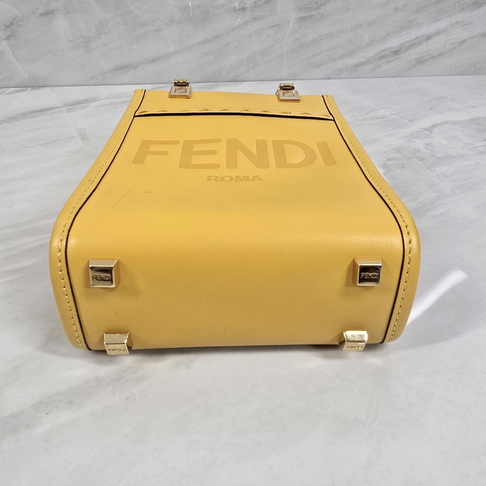 Fendi Yellow Mini Shopper Tote - Picture 6 of 10